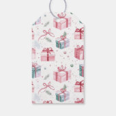 Pink Vintage Christmas Packages Geschenkanhänger (Rückseite)