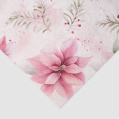 Pink Vintage Christmas Poinsettias Seidenpapier (Ausschnitt)