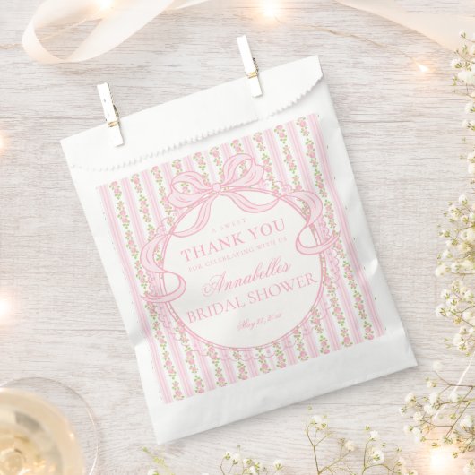 Pink Vintage Fancy Floral Bridal Shower Dessert Geschenktütchen (Ausgeschnitten)