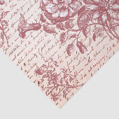 Pink Vintage Floral and Script Seidenpapier (Ausschnitt)