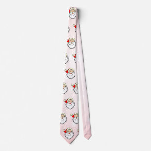 Pink Vintage Frohlicher Weihnachtsmann Lächelnder Krawatte