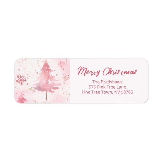 Pink Vintage Pine Trees Christmas  (Vorne)