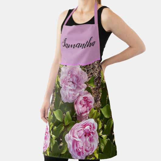 Pink Vintage Rose Roses Cabbage Vintage Apron Schürze (InSitu)