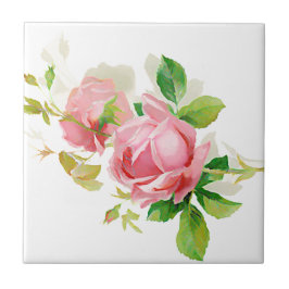 Pink vintage roses fliese