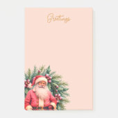 Pink Vintage Santa Holiday Design Post-it Klebezettel (Vorderseite)