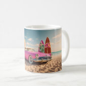 Pink Vintage Surfbretter Kaffeetasse (VorderseiteRechts)
