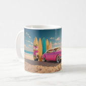 Pink Vintage Surfbretter Kaffeetasse (Vorderseite Links)