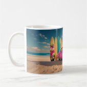 Pink Vintage Surfbretter Kaffeetasse (Links)