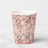Pink Vintage Wedding Lace Pappbecher (Rechts)