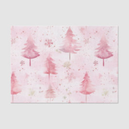 Pink Vintage Weihnachten Pine Trees Seidenpapier