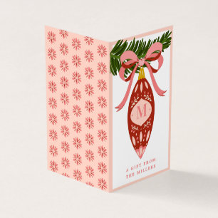 Pink Vintage Weihnachts-Ornament-Monogramm-Geschen