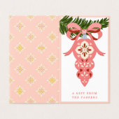 Pink Vintage Weihnachtsschmuck Faltblatt (Außenseite Aufgefaltet)