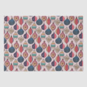 Pink Vintage Weihnachtsschmuck Muster Seidenpapier (Vorderseite)