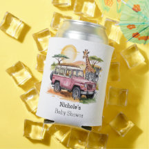 Pink Vintager LKW mit Safari Animals Baby Dusche