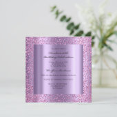 Pink Violet Confetti Brautparty Geburtstag 16. Geb Einladung (Stehend Vorderseite)