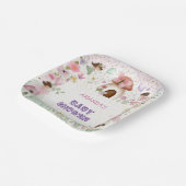 Pink Violet Fairy Baby Girl Dusche Blumenwald Pappteller (Gewinkelt)