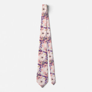 Pink Violet Floral Hochzeit Neck Tie Krawatte