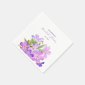 Pink Violet Geranium Brautparty Serviette (Ecke)