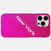 Pink-Violet-Gradient mit New Yorker Typografie Case-Mate iPhone Hülle (Rückseite (Horizontal))