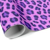 Pink Violet Leopard Animal Print Skin Pattern Geschenkpapier (Rolleneckpunkt)