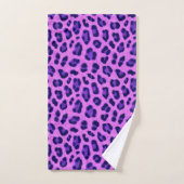 Pink Violet Leopard Tierdruckmuster Badhandtuch Set (Handtuch)