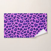 Pink Violet Leopard Tierdruckmuster Badhandtuch Set (Handtuch)
