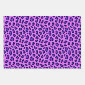 Pink Violet Leopard Tierdruckmuster Geschenkpapier Set (Vorderseite)
