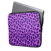 Pink Violet Leopard Tierdruckmuster Laptopschutzhülle (Vorderseite Links)