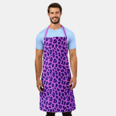 Pink Violet Leopard Tierdruckmuster Schürze (Getragen)