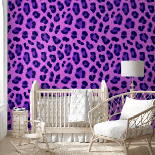 Pink Violet Leopard Tierdruckmuster Tapete