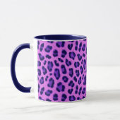 Pink Violet Leopard Tierdruckmuster Tasse (Links)