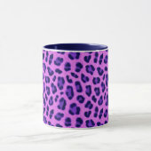 Pink Violet Leopard Tierdruckmuster Tasse (Zentrum)