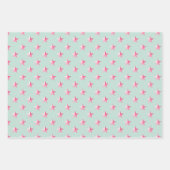 Pink Violet Lila Stars Seite Grün Geschenkpapier Set (Vorderseite)