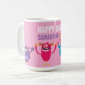 Pink violet monster Fun kids  Kaffeetasse (Vorderseite Links)
