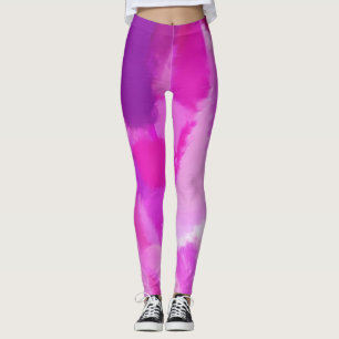 Pink Violet Paint Spritzer Leggings