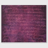 Pink Violet Vintages französisches Skriptmuster Geschenkpapier (Flach)