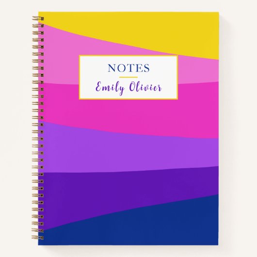 Pink Violet Yellow Journal Notes personalisieren Notizblock (Vorderseite)
