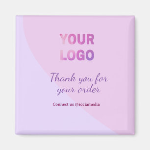 Pink violett Ihr Logo mit uns verbinden soziale Me Magnet