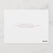 Pink-violette Blumen werden Sie meine Bridesmaid-K Postkarte (Rückseite)