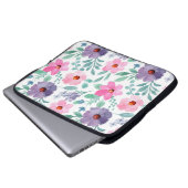 Pink-violette Blüten Hübsche Girly-Laptop-Sleeve-T Laptopschutzhülle (Vorne Knopf)