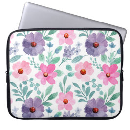 Pink-violette Blüten Hübsche Girly-Laptop-Sleeve-T Laptopschutzhülle