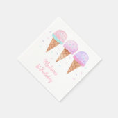 Pink-Violette Streusel-Eis-Geburtstag Serviette (Ecke)