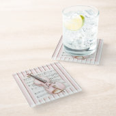 Pink Violin Music Sheet Glasuntersetzer (Schrägansicht)