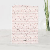 Pink Violin Music Sheet Karte (Rückseite)