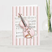 Pink Violin Music Sheet Karte (Vorderseite)