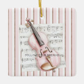 Pink Violin Music Sheet Keramikornament (Vorderseite)