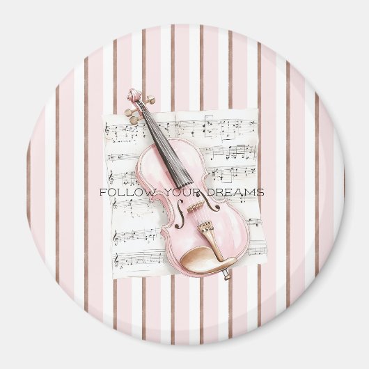 Pink Violin Music Sheet Magnet (Vorne)