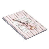 Pink Violin Music Sheet Notizblock (Rechte Seite)