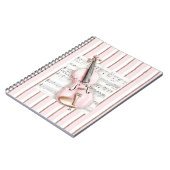 Pink Violin Music Sheet Notizblock (Linke Seite)