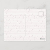 Pink Violin Music Sheet Postkarte (Rückseite)